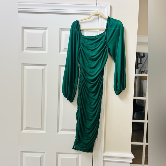 Merokeety Dresses & Skirts - Elegant Green Long Sleeve Dress
